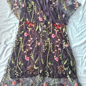 Never worn black flower dress